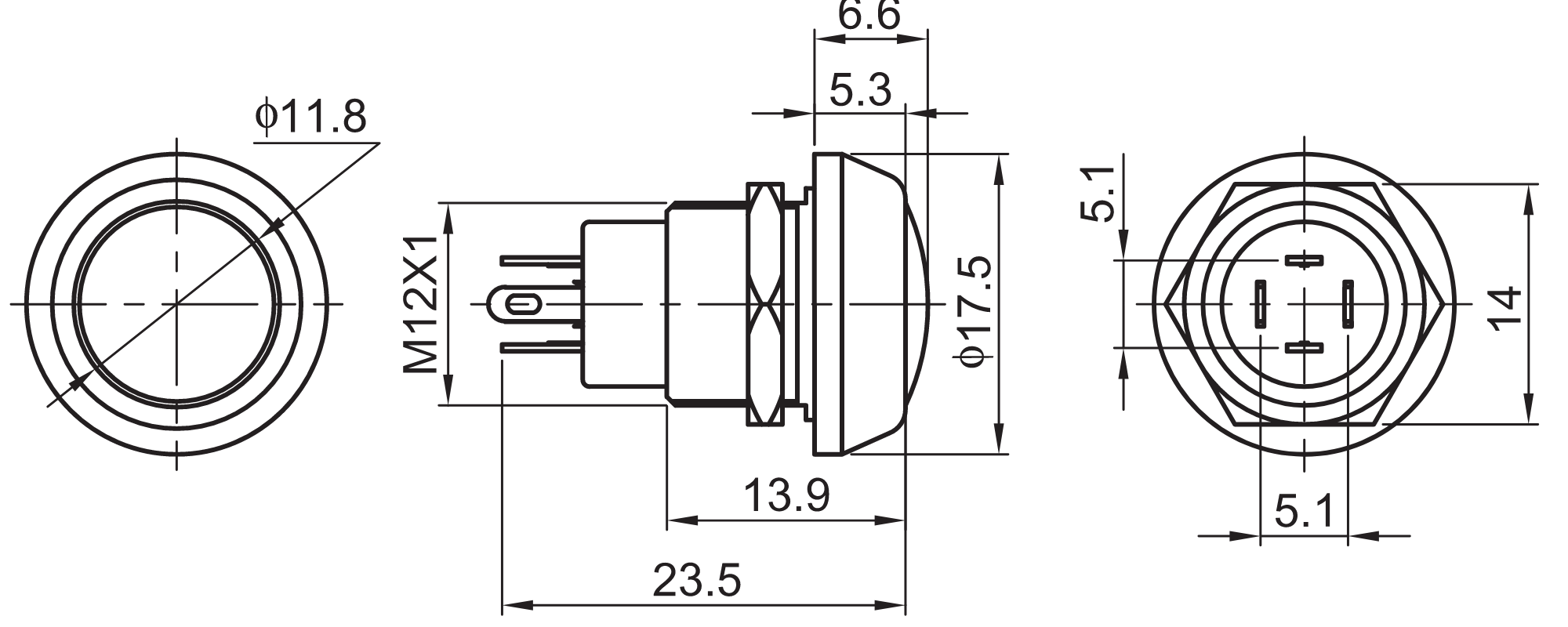 QN12-A2 Anti Vandal Push Button Switch
